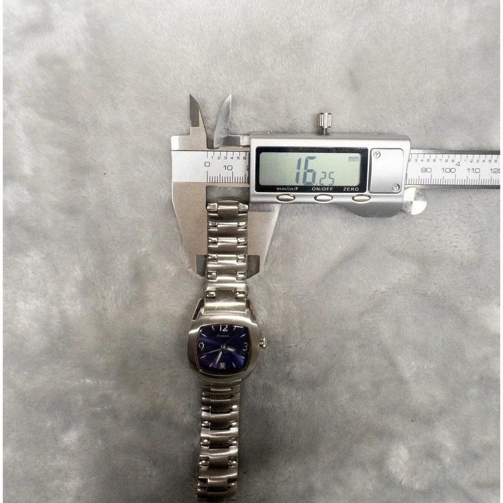 Vtg Fossil Arkitekt FS 2940 Blue Dial Silver Band 50 ATM